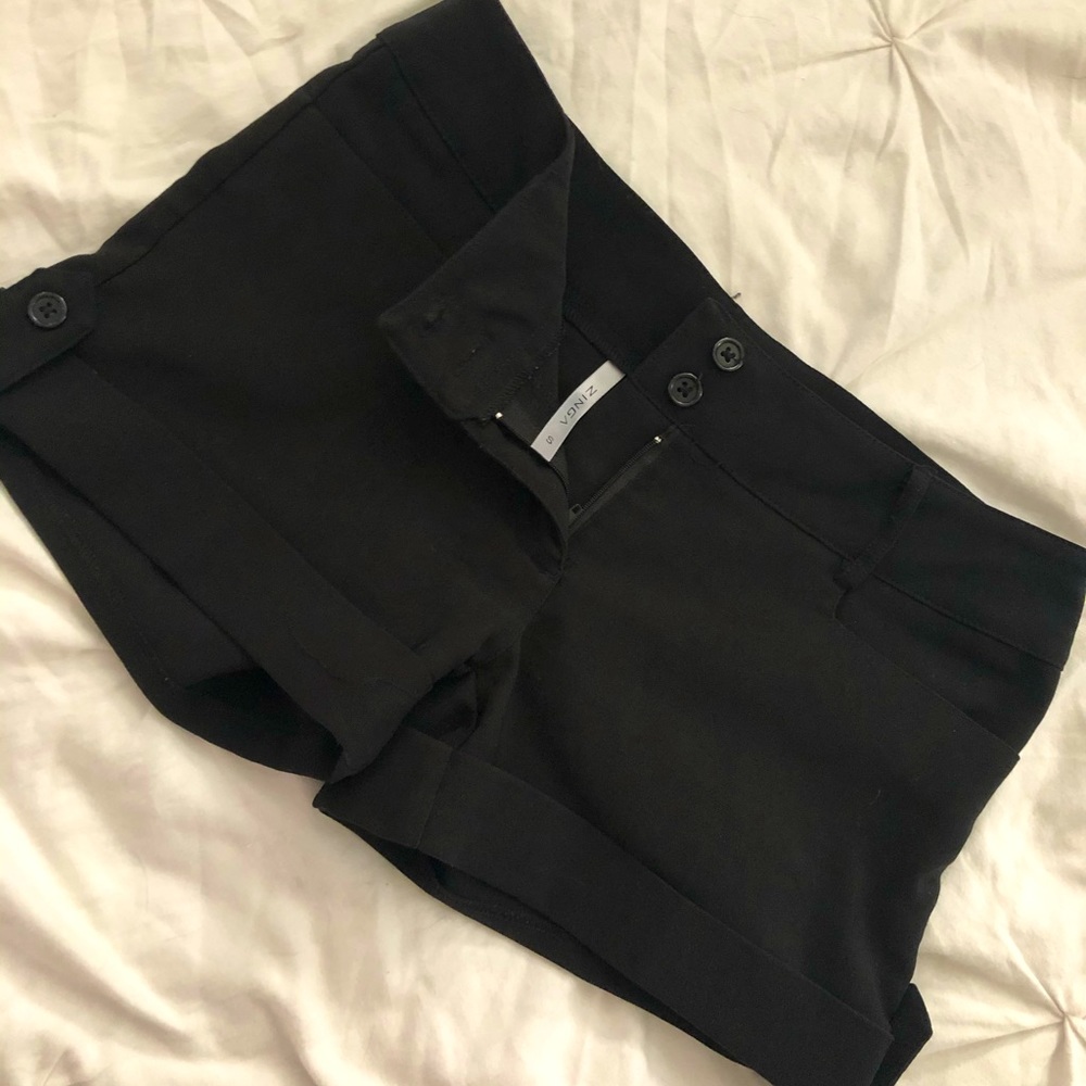 Black shorts with cuffs